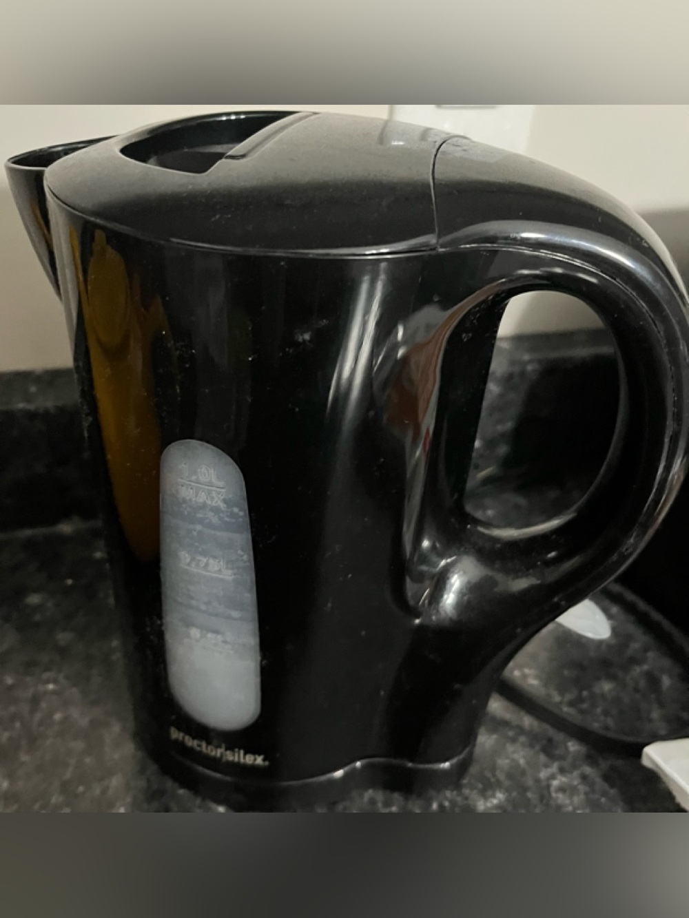 Sleek Black Electric Kettle with Water Gauge